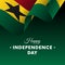 Banner or poster of Ghana independence day celebration. Waving flag. Vector illustration.