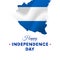 Banner or poster of Nicaragua independence day celebration. Nicaragua map. Waving flag. Vector illustration.