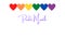 Banner, poster, template, greeting card related to Pride Month. Concept of gay friendly. Colorful hearts making a lgbt flag. Copy