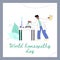 Banner or poster template of World Homeopathy Day flat vector illustration.