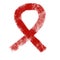 Banner or poster for World AIDS or Cancer Day. Red watercolor ribbon as symbol of illness isolated on white. Medical