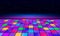 Banner for printing night disco parties. Retro vintage neon grid dance floor horizon 80s and 90s