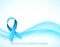 Banner for Prostate cancer awareness month in november. Word hope with realistic blue ribbon. Design template for poster