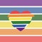 Banner with rainbow colors heart shape, LGBTI card. Pride Flag vector illustration.