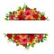 Banner with red and orange roses. Vector illustration.