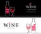 Banner for Restaurant, bar alcoholic store. Full Bottle wine. Red Wine bottle and glass.