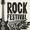 Banner for Rock Festival with guitar and wing