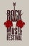 Banner for Rock music festival with goat skull