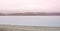 Banner seascape morning dawn horizon sea coast Bay hill sea pebble.