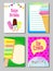 Banner set of cute sweet ice cream cards vector