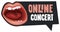 Banner with a singing mouth for online concert