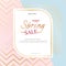 Banner Spring Sale Elegant golden specks zigzag pink background Luxury card banner for advertising sale promotions discounts