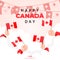 Banner square greeting canada day with hand holding flag, independence background post