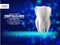 Banner stomatology dental tooth design 3D vector