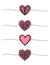 Banner with tangled grungy heart scribbles set