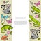 Banner template with Set of Madagascar animals. Hand drawn vector illustration