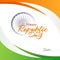 Banner with the text of the Republic Day in India Abstract background with flowing lines of colors of the national flag of India