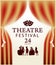 Banner for theatre festival with red curtains