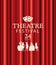 Banner for theatre festival with red curtains