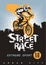 Banner on the theme of a bicycle street race