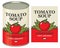 Banner with a tin can and a label for tomato soup