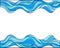 Banner with two beautiful striped waves in color seagreen isolated on the white background