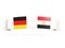 Banner with two square flags of Germany and egypt