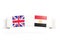 Banner with two square flags of United Kingdom and egypt