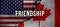 Banner USA and Canada flags background. Friendship text, political and economical cooperation concept photo