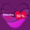 Banner valentine sale with wave layered paper cut