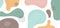 Banner web design template abstract minimal organic shapes composition pastel color background in trendy contemporary collage