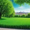 banner wide picture of green space in urban