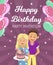 Banner Written Happy Birthday Party Invitation.