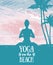 Banner for yoga and meditation practice on the beach