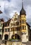 Banneret Statue Fountain in old town Bienne/Biel, Switzerland, Europe