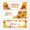 Banners. Autumn sale vector illustration