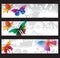 Banners with colorful butterflies