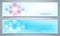 Banners design template for healthcare and medical decoration with flat icons and symbols. Science, medicine and