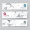 Banners set with abstract wireframe