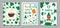 Banners set for St. Patrick`s day with golden pot, leprechaun, beer, barrel, clover and irish gnome. Design for greeting or post