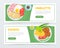 Banners template and dishes with different ingredients