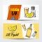 Banners with tequila bottle, shot, lemon, salt, place for text