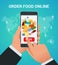 Banners for web site online food order, food delivery and drone delivery.