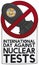 Banning Sign with Bomb for International Day Against Nuclear Tests, Vector Illustration