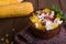 Banosh - Ukrainian Hutsul meal maize porridge with bacon cracklings and cheese