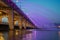 Banpo Bridge Moonlight Rainbow Fountain on Han river in Seoul, South Korea