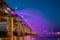 Banpo Bridge Moonlight Rainbow Fountain on Han river in Seoul, South Korea