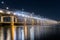 Banpo Bridge Rainbow Fountain in Seoul,South Korea.