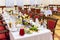 Banquet in the restaurant. Various delicacies, snacks and drinks at the gala event. Catering