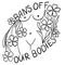 Bans off our bodies hand drawn illustration with woman body. Feminism activism concept, reproductive abortion rights